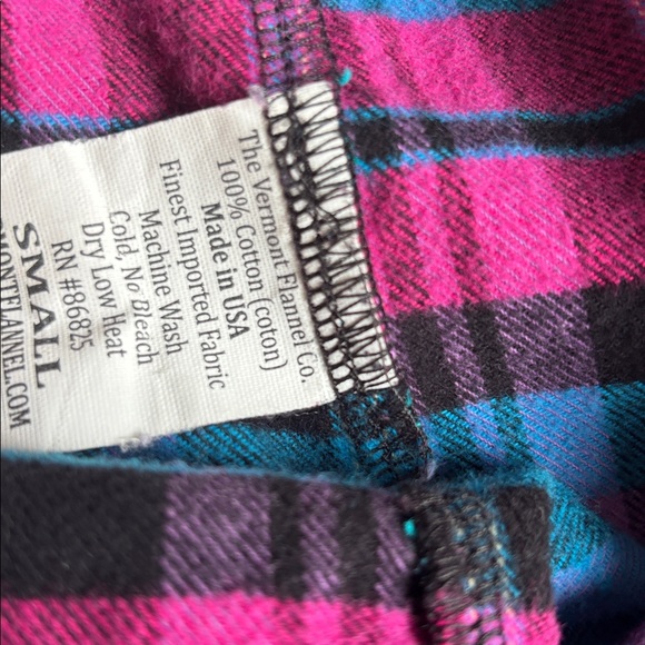 The Vermont Flannel Company Pajama Bottoms Sleep Pants Plaid Small Pink Blue - Picture 4 of 8